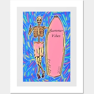 Summer Vibes Surf Board Pop Art Ave Posters and Art